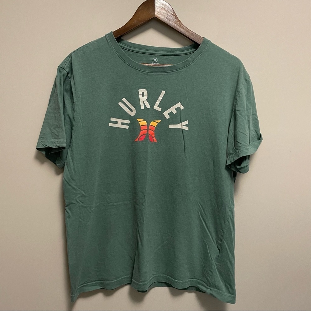 Hurley Green Short Sleeve Tee with Logo Men’s Medium